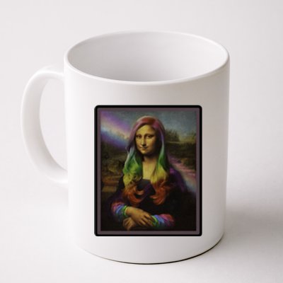 Rainbow Mona Lisa Art Painting Coffee Mug