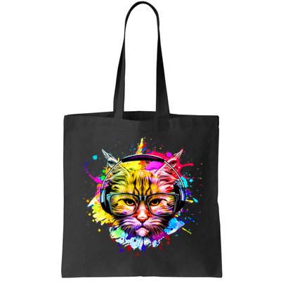 Rainbow Paint Hipster DJ Cat Bag
