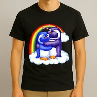 Rainbow Penguin Love Birds T-Shirt