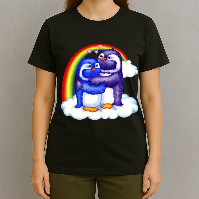 Rainbow Penguin Love Birds T-Shirt
