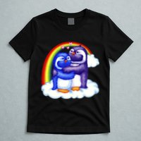 Rainbow Penguin Love Birds T-Shirt