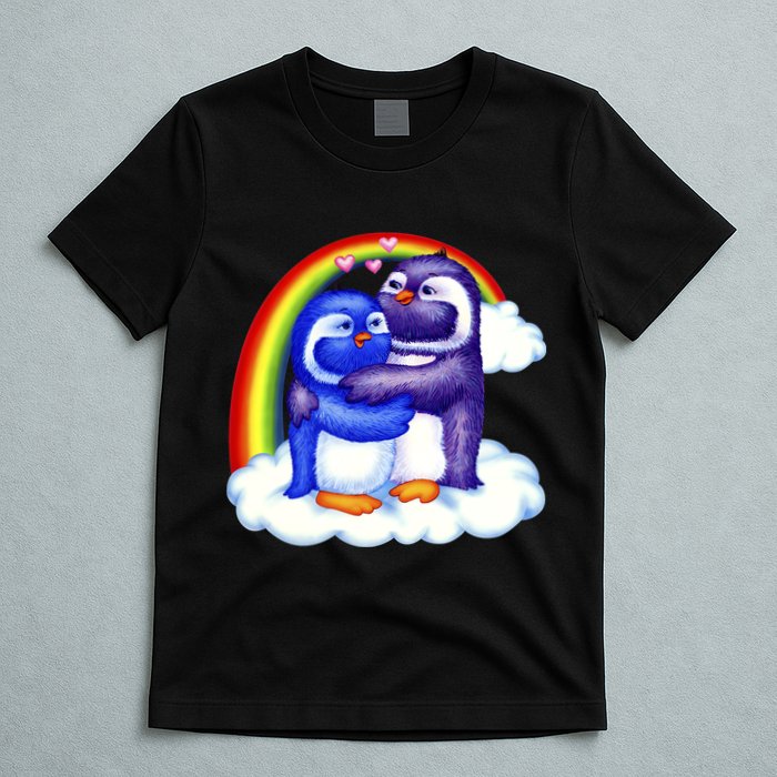 Rainbow Penguin Love Birds T-Shirt