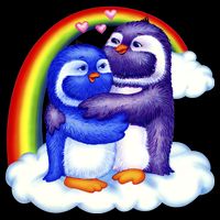 Rainbow Penguin Love Birds T-Shirt