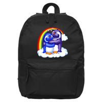 Rainbow Penguin Love Birds 16 in Basic Backpack