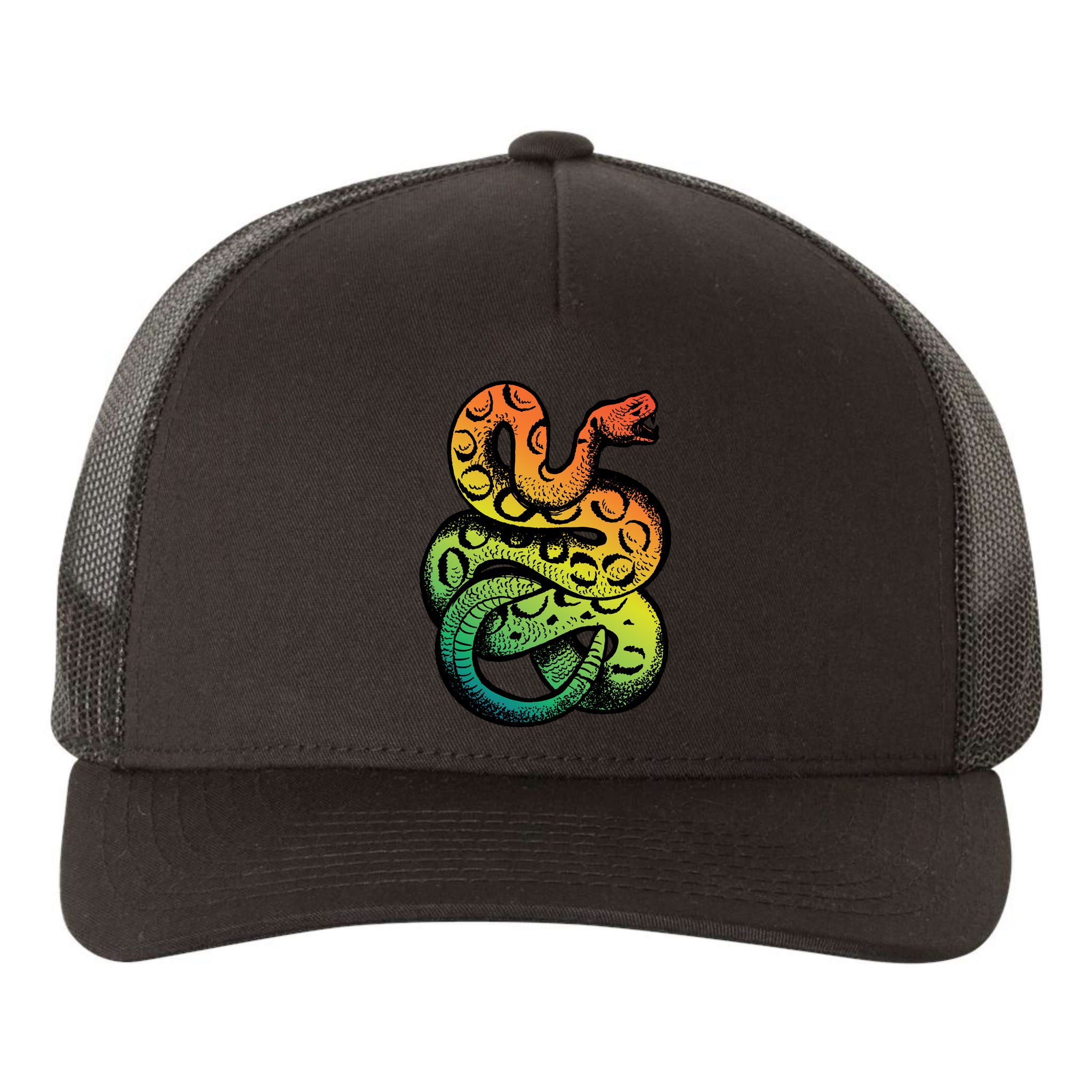 Rainbow Rattlesnake Yupoong Adult 5-Panel Trucker Hat