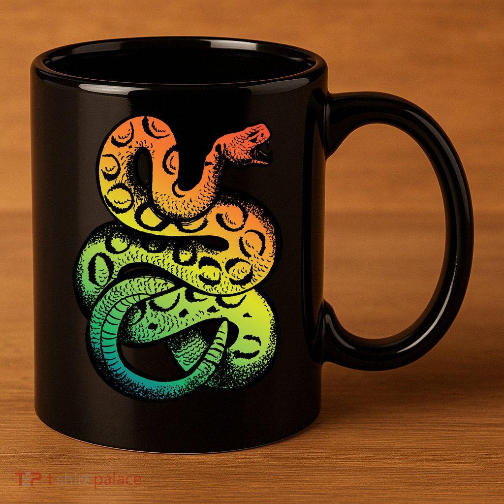 Rainbow Rattlesnake 11oz C Handle Ceramic Mug