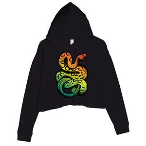 Rainbow Rattlesnake Crop Fleece Hoodie