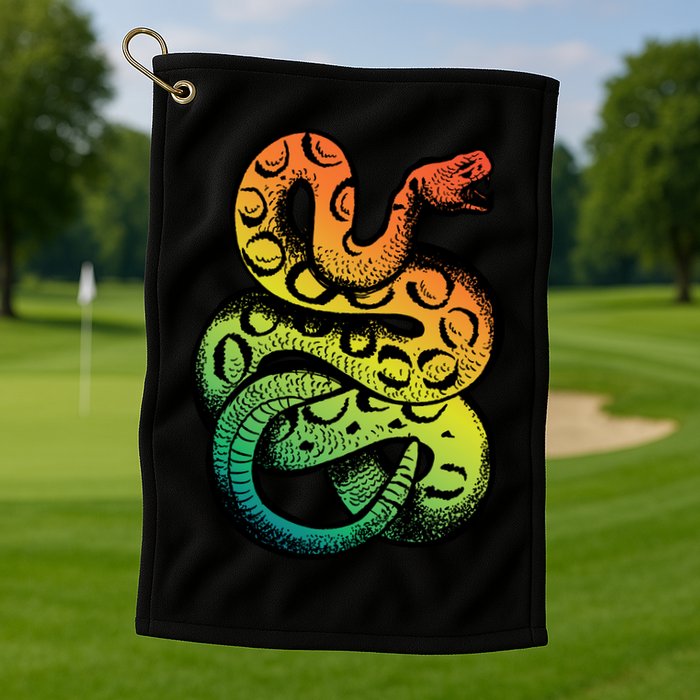Rainbow Rattlesnake Golf Towel