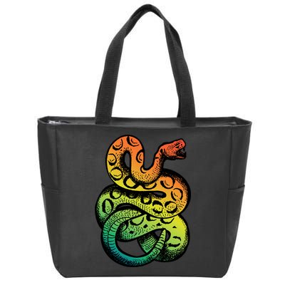 Rainbow Rattlesnake Zip Tote Bag