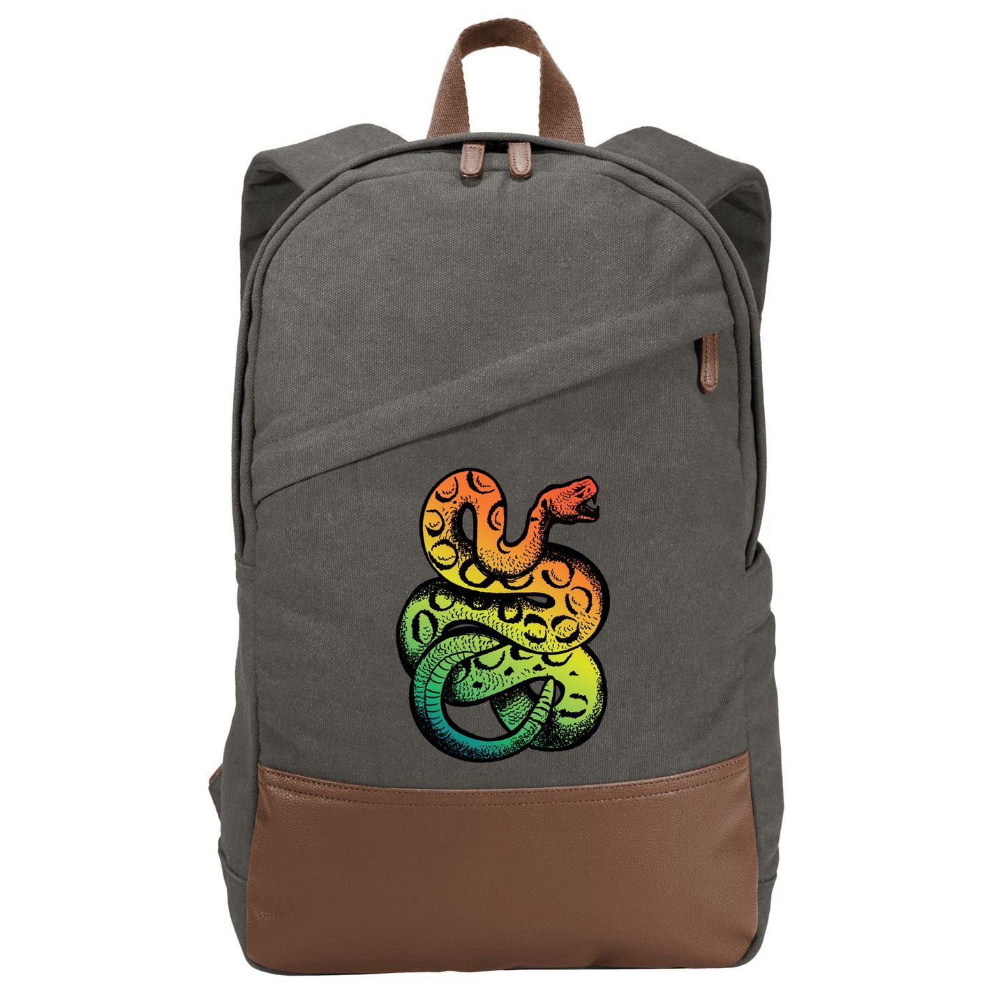 Rainbow Rattlesnake Cotton Canvas Backpack