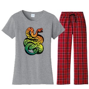 Rainbow Rattlesnake Women's Flannel Pajama Set