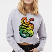 Rainbow Rattlesnake Cropped Pullover Crew