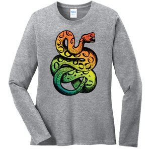 Rainbow Rattlesnake Ladies Long Sleeve Shirt