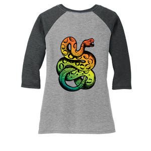 Rainbow Rattlesnake Women's Tri-Blend 3/4-Sleeve Raglan Shirt