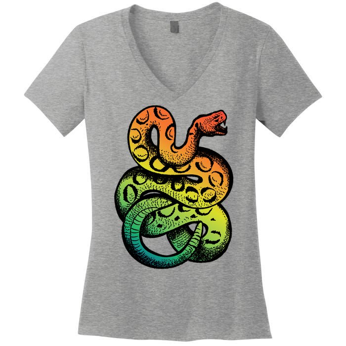 Rainbow Rattlesnake Women's V-Neck T-Shirt