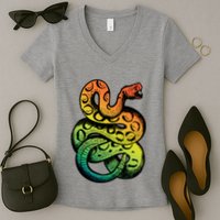 Rainbow Rattlesnake Women's V-Neck T-Shirt