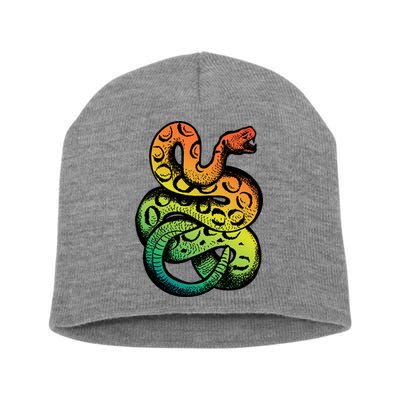 Rainbow Rattlesnake Short Acrylic Beanie