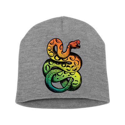 Rainbow Rattlesnake Short Acrylic Beanie