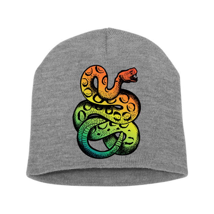Rainbow Rattlesnake Short Acrylic Beanie