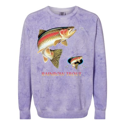 Rainbow Trout Fish Colorblast Crewneck Sweatshirt