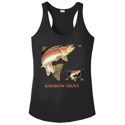 Rainbow Trout Fish Ladies PosiCharge Competitor Racerback Tank