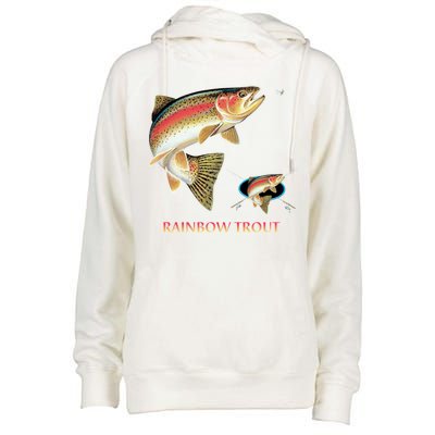 Rainbow Trout Fish Womens Funnel Neck Pullover Hood