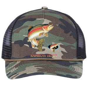 Rainbow Trout Fish Retro Rope Trucker Hat Cap