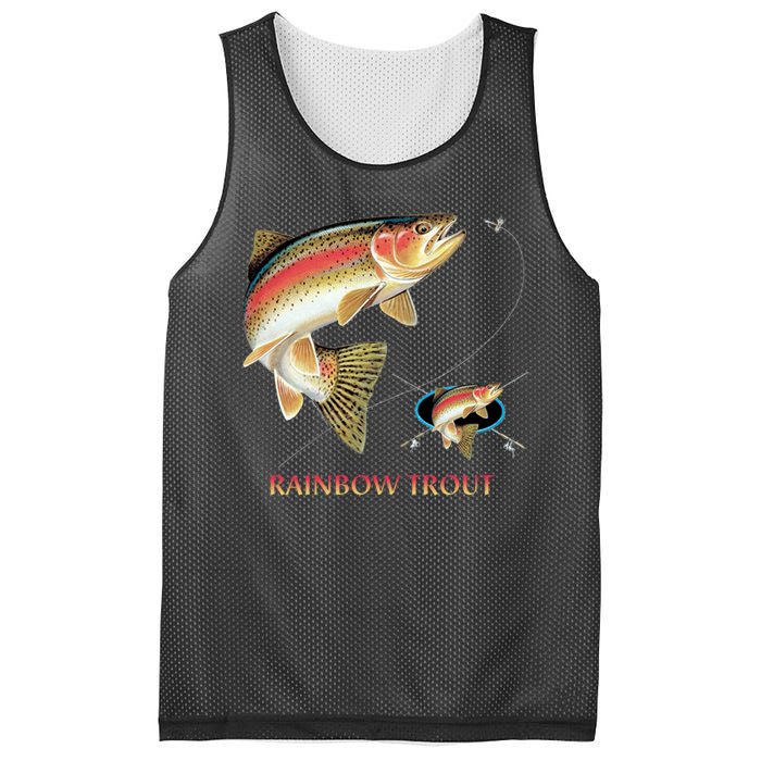 Rainbow Trout Fish Mesh Reversible Basketball Jersey Tank