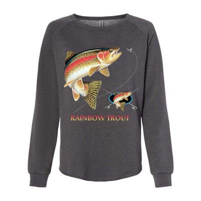 Rainbow Trout Fish Womens California Wash Sweatshirt