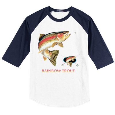 Rainbow Trout Fish Baseball Sleeve Shirt