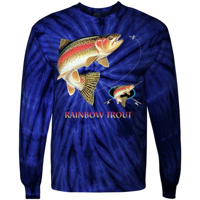 Rainbow Trout Fish Tie-Dye Long Sleeve Shirt