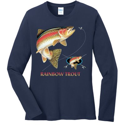 Rainbow Trout Fish Ladies Long Sleeve Shirt