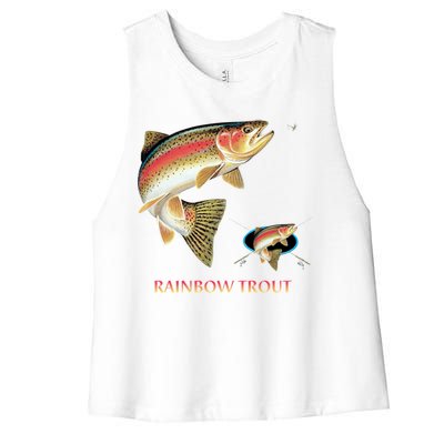 Rainbow Trout Fish Women's Racerback Cropped Tank