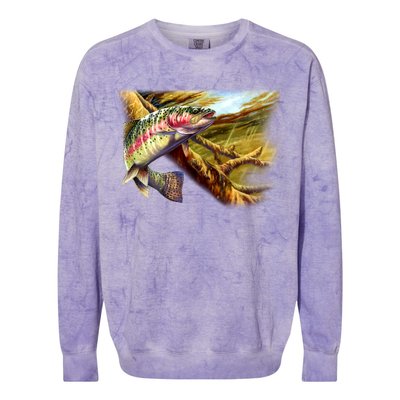 Rainbow Trout Fishing Colorblast Crewneck Sweatshirt