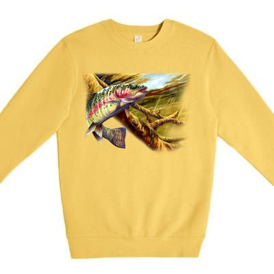 Rainbow Trout Fishing Premium Crewneck Sweatshirt