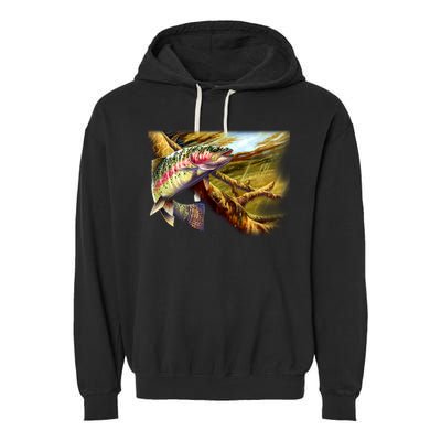 Rainbow Trout Fishing Garment-Dyed Fleece Hoodie
