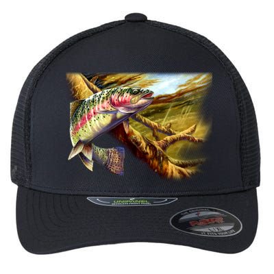 Rainbow Trout Fishing Flexfit Unipanel Trucker Cap