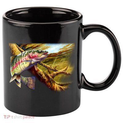 Rainbow Trout Fishing 11oz C Handle Ceramic Mug