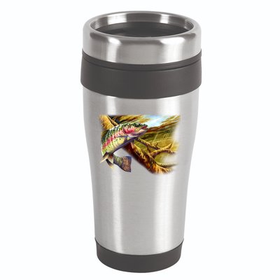 Rainbow Trout Fishing 16oz Travel Tumbler