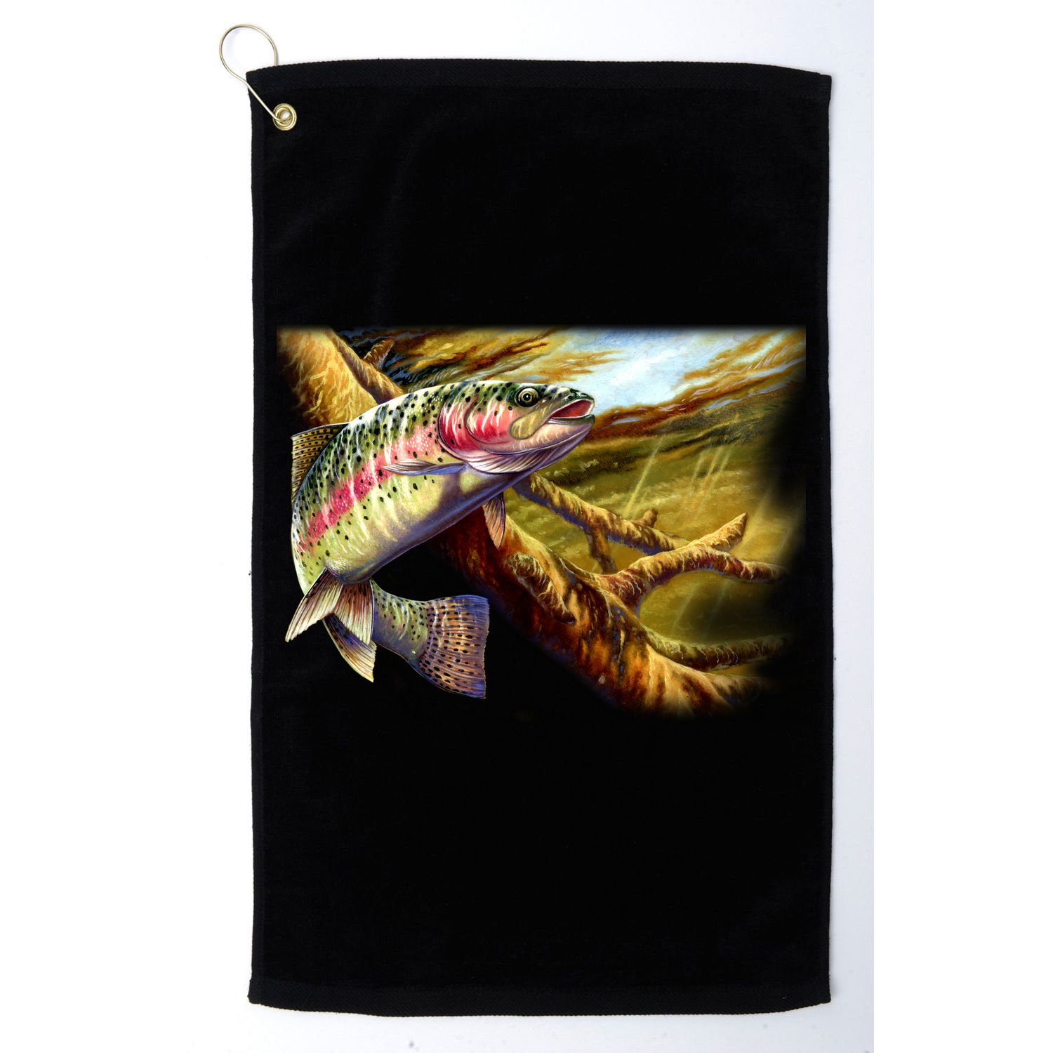 Rainbow Trout Fishing Golf Towel