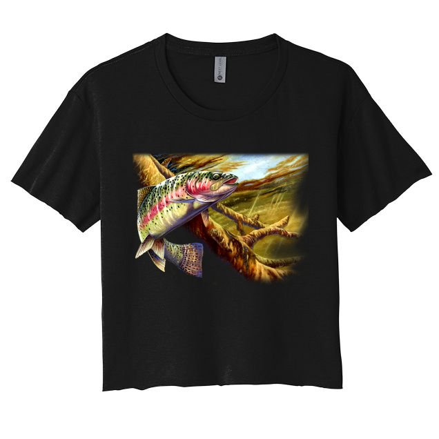 Rainbow Trout Fishing Crop Top