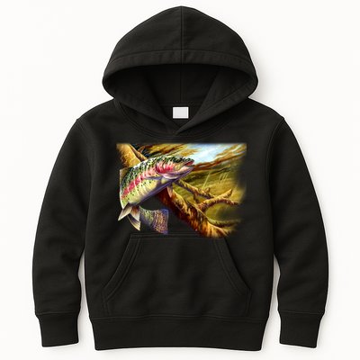 Rainbow Trout Fishing Kids Hoodie