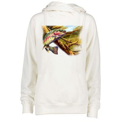 Rainbow Trout Fishing Womens Funnel Neck Pullover Hood