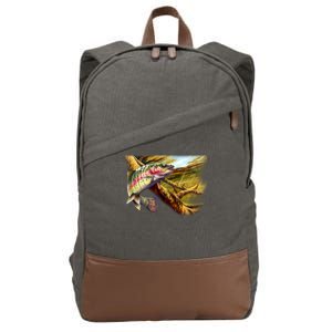 Rainbow Trout Fishing Cotton Canvas Backpack