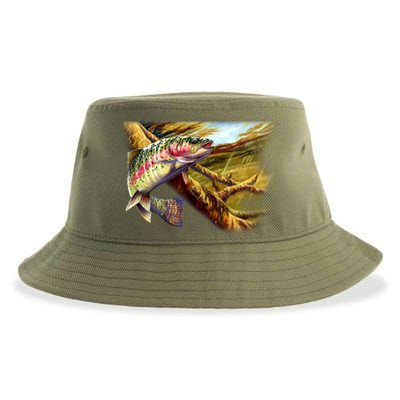 Rainbow Trout Fishing Sustainable Bucket Hat