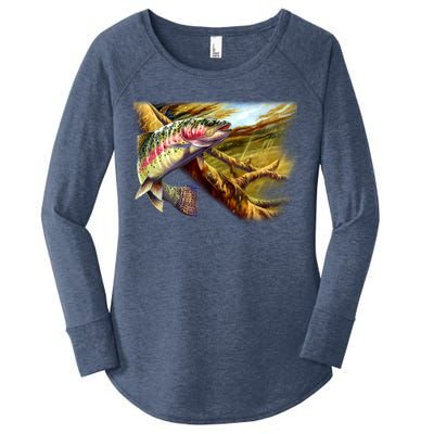 Rainbow Trout Fishing Women's Perfect Tri Tunic Long Sleeve Shirt