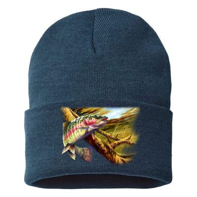 Rainbow Trout Fishing Sustainable Knit Beanie