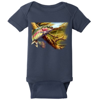 Rainbow Trout Fishing Baby Bodysuit