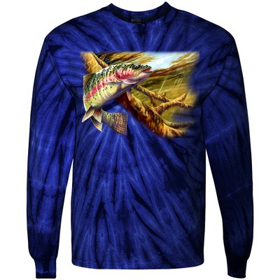 Rainbow Trout Fishing Tie-Dye Long Sleeve Shirt