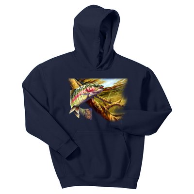 Rainbow Trout Fishing Kids Hoodie